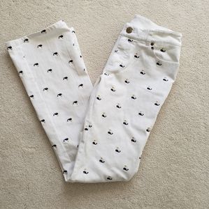 Lilly Pulitzer Embroidered Whale White Jean Pants